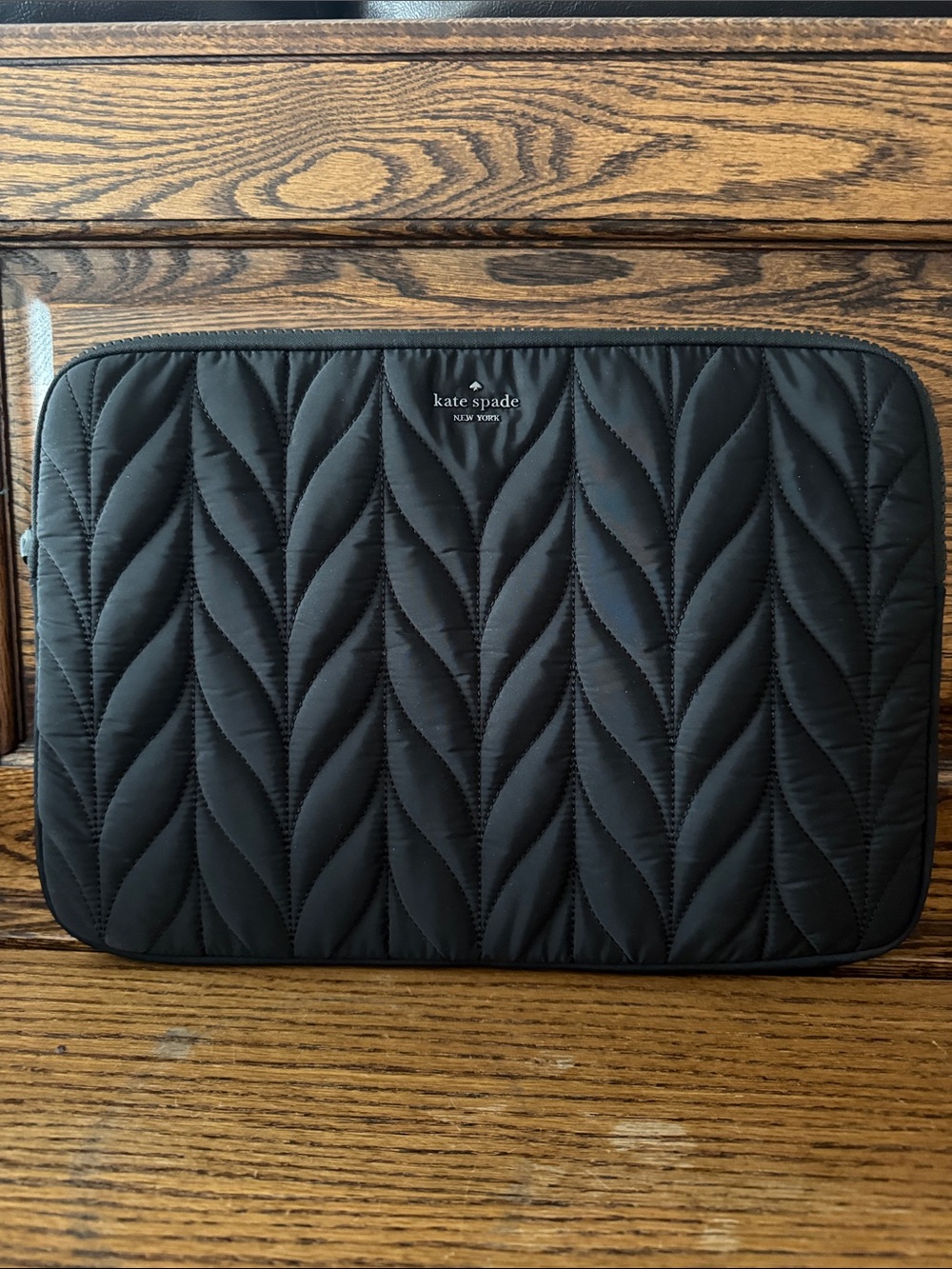 Kate Spade New York Black Quilted Laptop Sleeve 13”/14” EUC